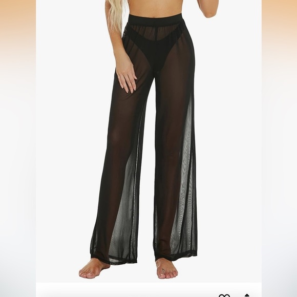 Sheer Black Beach Cover-Up Pants - Picture 2 of 10